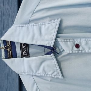 Vintage 60 70 s shirt. Envoy. Bowling shirt. Baby blue